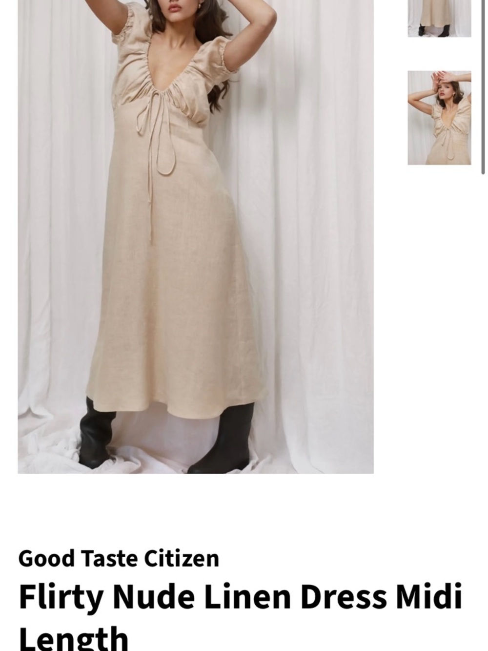 Citizen Ivory Puff-Sleeve Linen Maxi Dress